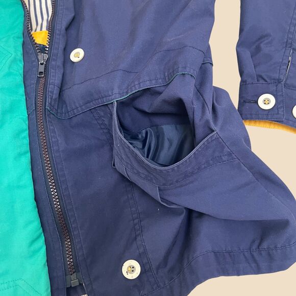 1990s small nautical jacket by Braefair Sport, womens blue & teal pea coat - Picture 6 of 10
